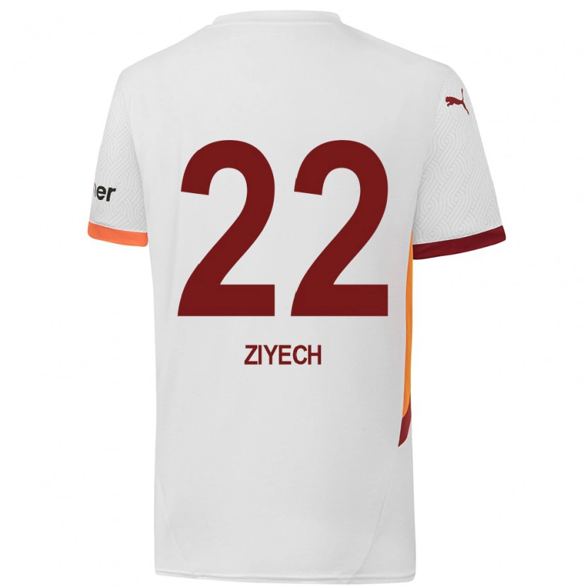 Danxen Damen Hakim Ziyech #22 Weiß Gelb Rot Auswärtstrikot Trikot 2024/25 T-Shirt