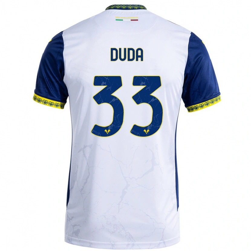 Danxen Damen Ondrej Duda #33 Weiß Blau Auswärtstrikot Trikot 2024/25 T-Shirt