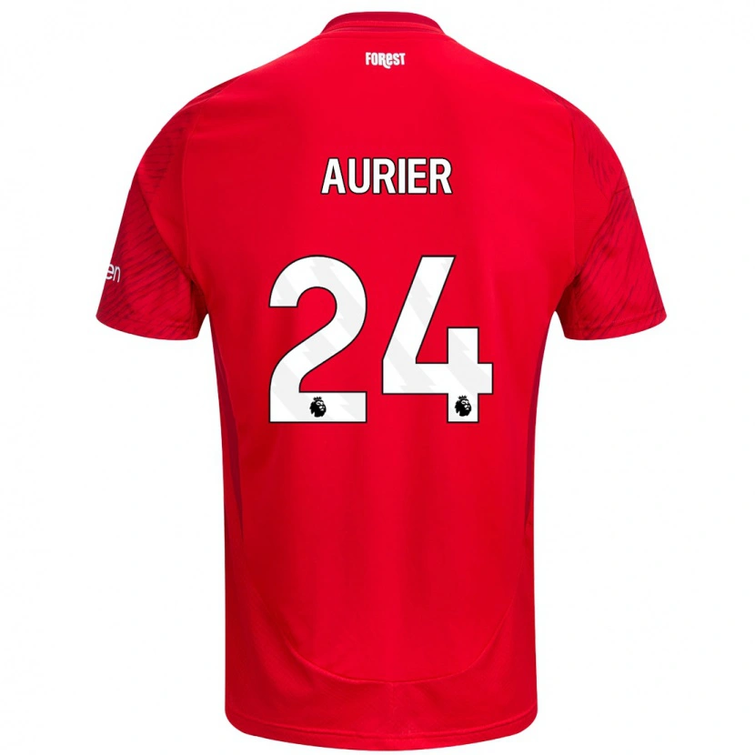 Danxen Kinder Serge Aurier #24 Rot Weiß Heimtrikot Trikot 2024/25 T-Shirt