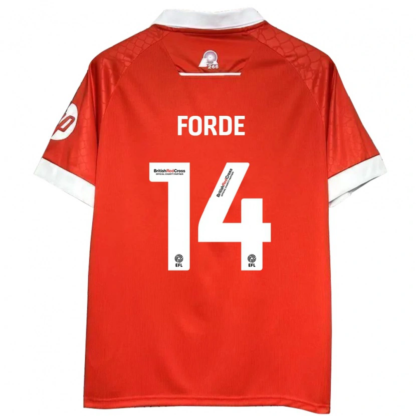 Danxen Kinder Anthony Forde #14 Rot Weiß Heimtrikot Trikot 2024/25 T-Shirt