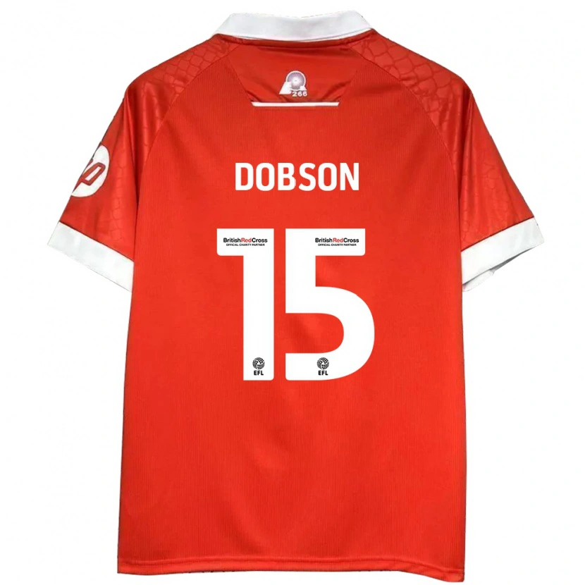 Danxen Kinder George Dobson #15 Rot Weiß Heimtrikot Trikot 2024/25 T-Shirt