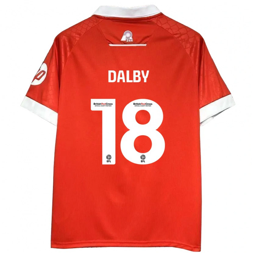 Danxen Kinder Sam Dalby #18 Rot Weiß Heimtrikot Trikot 2024/25 T-Shirt