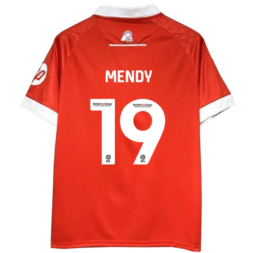 Danxen Kinder Jacob Mendy #19 Rot Weiß Heimtrikot Trikot 2024/25 T-Shirt