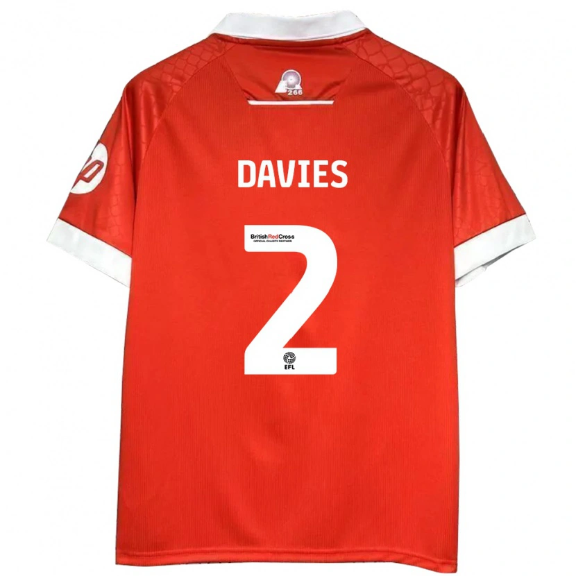 Danxen Kinder Phoebe Davies #2 Rot Weiß Heimtrikot Trikot 2024/25 T-Shirt