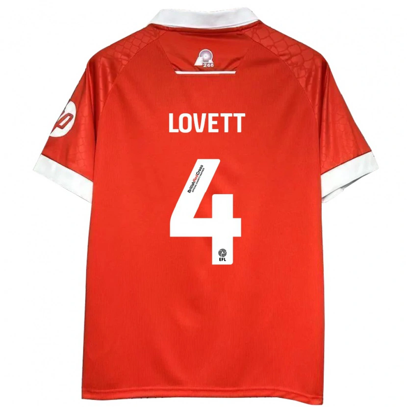 Danxen Kinder Erin Lovett #4 Rot Weiß Heimtrikot Trikot 2024/25 T-Shirt