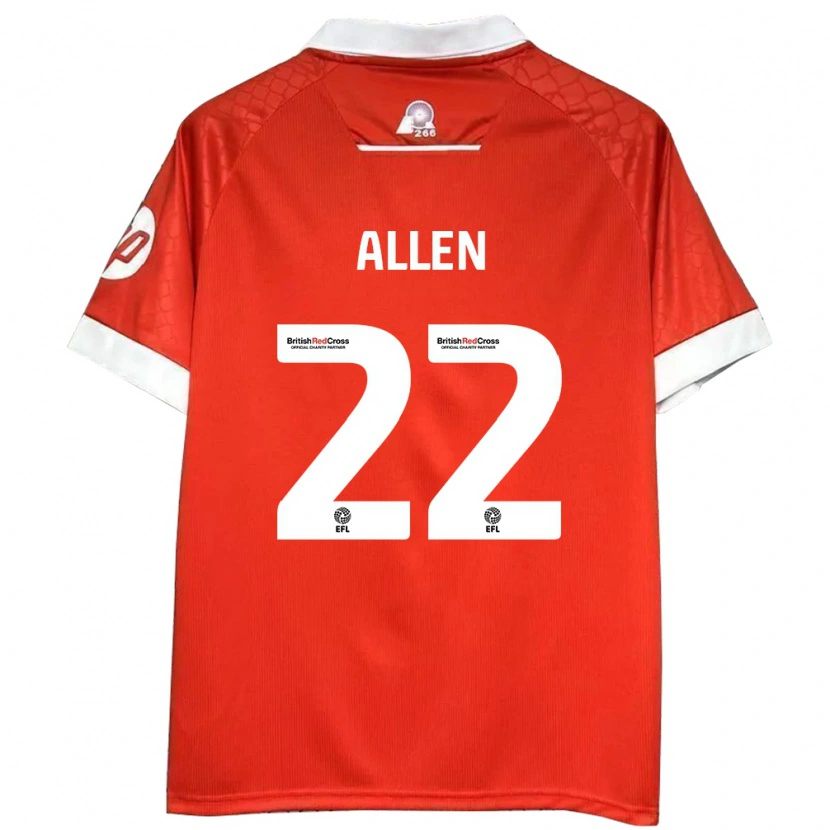 Danxen Kinder Keren Allen #22 Rot Weiß Heimtrikot Trikot 2024/25 T-Shirt