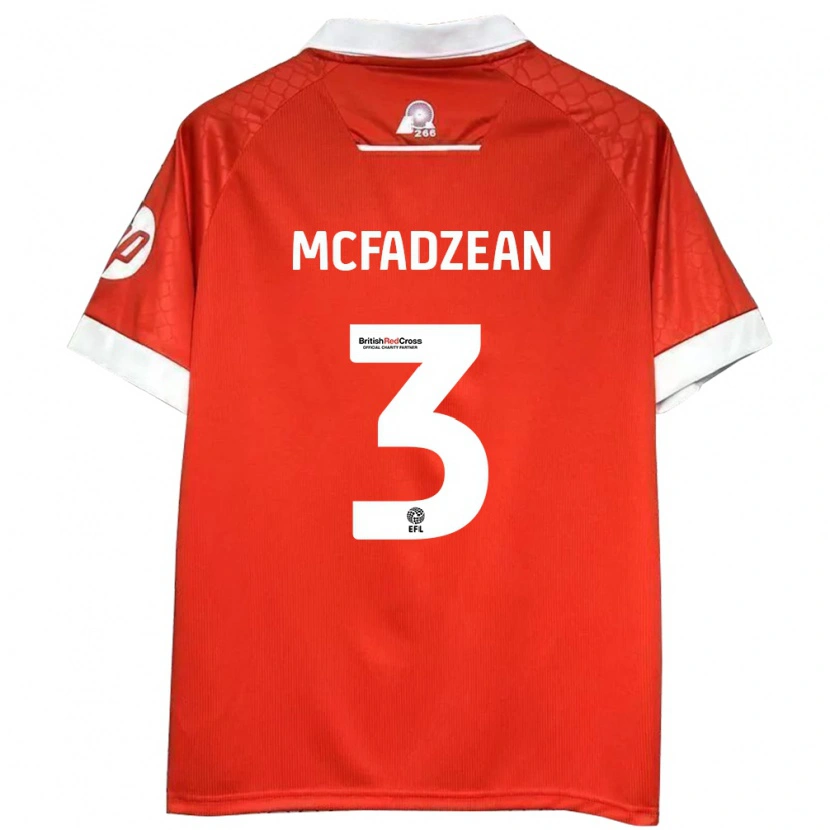 Danxen Kinder Callum Mcfadzean #3 Rot Weiß Heimtrikot Trikot 2024/25 T-Shirt