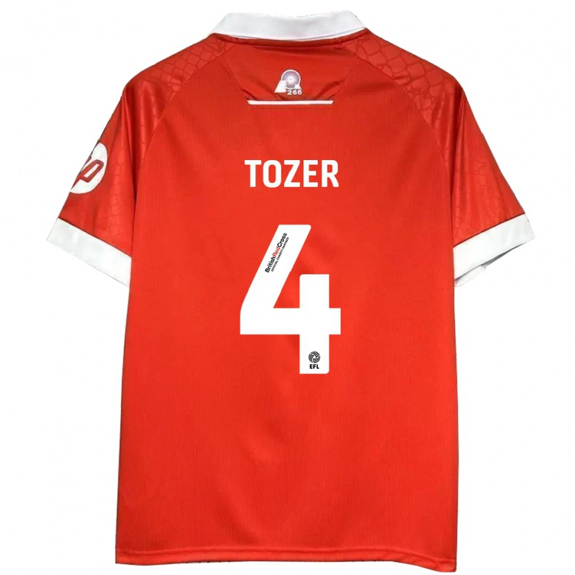 Danxen Kinder Ben Tozer #4 Rot Weiß Heimtrikot Trikot 2024/25 T-Shirt