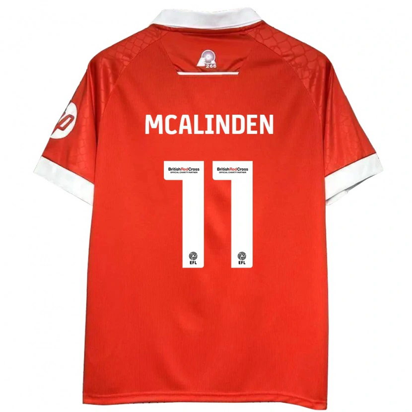 Danxen Kinder Liam Mcalinden #11 Rot Weiß Heimtrikot Trikot 2024/25 T-Shirt