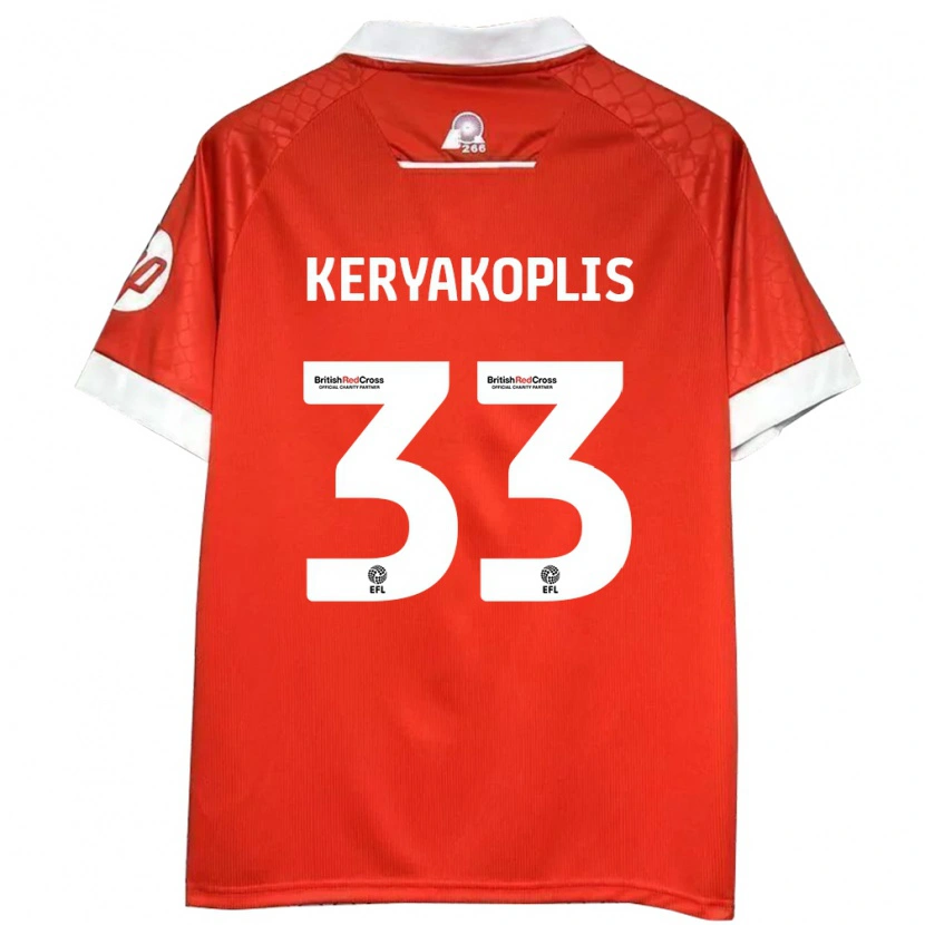 Danxen Kinder Hannah Keryakoplis #33 Rot Weiß Heimtrikot Trikot 2024/25 T-Shirt