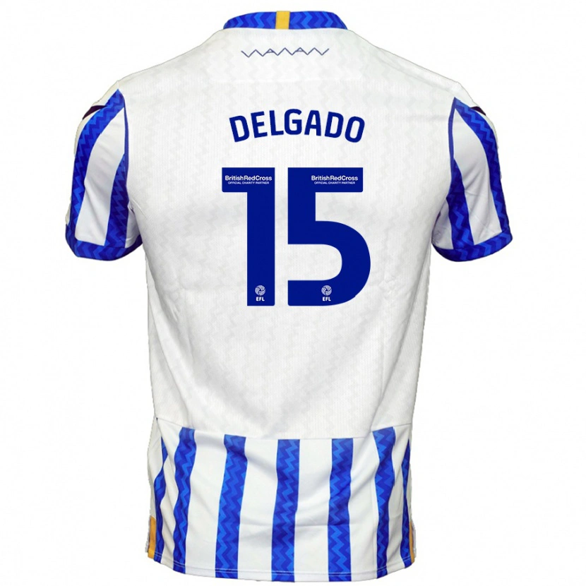 Danxen Kinder Juan Delgado #15 Blau Weiß Heimtrikot Trikot 2024/25 T-Shirt