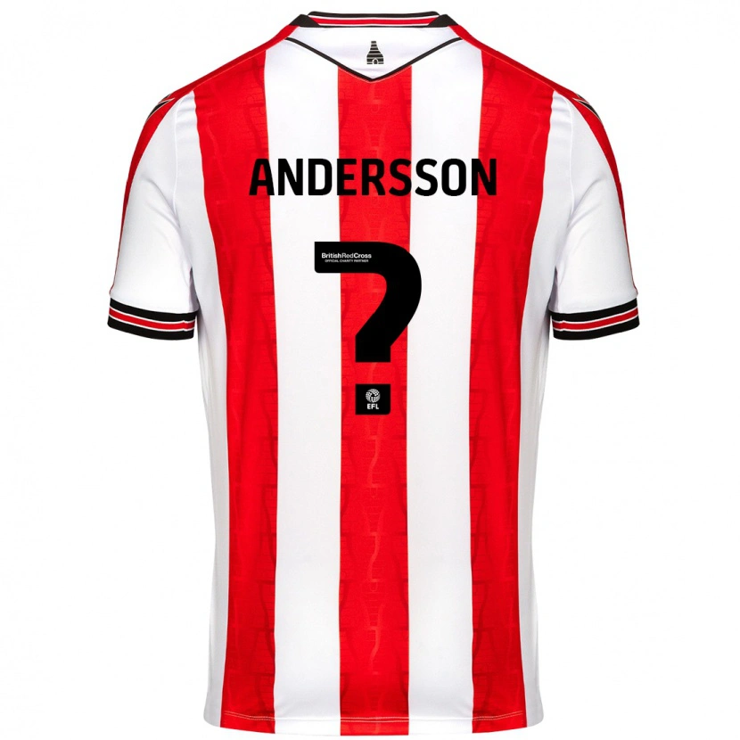 Danxen Kinder Edwin Andersson #0 Rot Weiß Heimtrikot Trikot 2024/25 T-Shirt