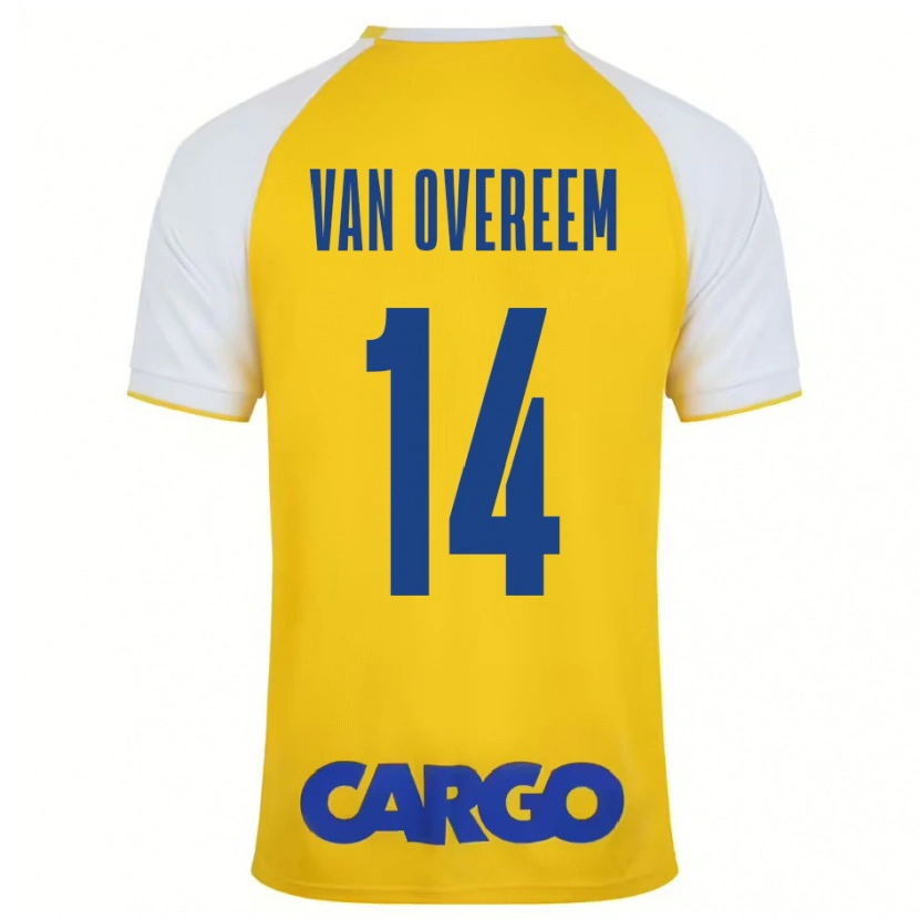 Danxen Kinder Joris Van Overeem #14 Gelb Weiß Heimtrikot Trikot 2024/25 T-Shirt