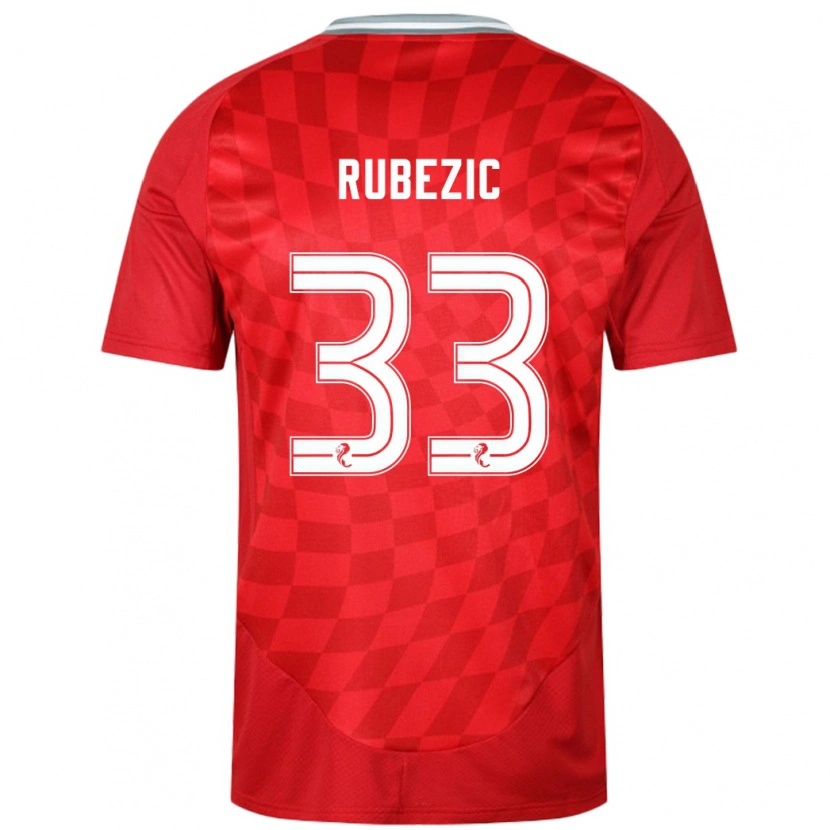 Danxen Kinder Slobodan Rubezic #33 Rot Heimtrikot Trikot 2024/25 T-Shirt