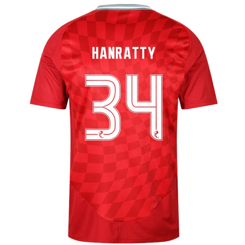 Danxen Kinder Kevin Hanratty #34 Rot Heimtrikot Trikot 2024/25 T-Shirt