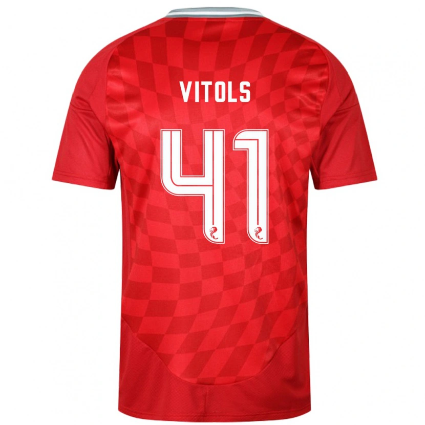 Danxen Kinder Rodrigo Vitols #41 Rot Heimtrikot Trikot 2024/25 T-Shirt