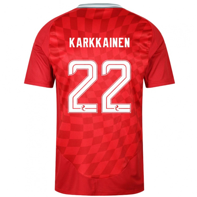 Danxen Kinder Elena Kärkkäinen #22 Rot Heimtrikot Trikot 2024/25 T-Shirt