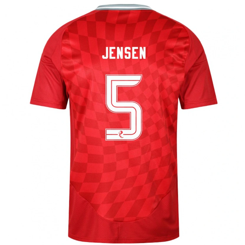 Danxen Kinder Richard Jensen #5 Rot Heimtrikot Trikot 2024/25 T-Shirt