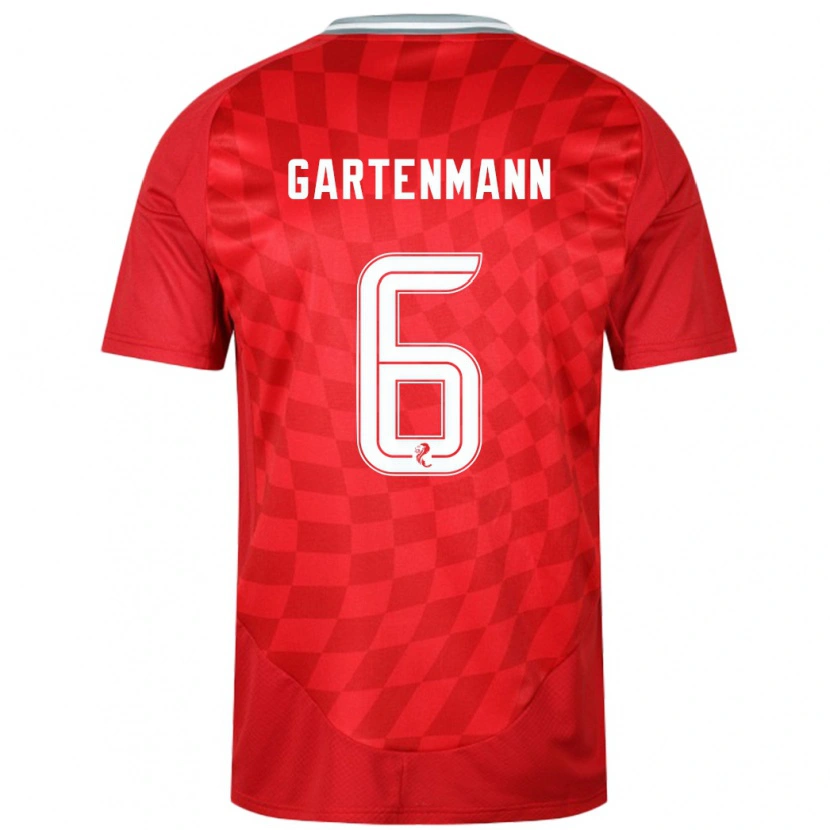 Danxen Kinder Stefan Gartenmann #6 Rot Heimtrikot Trikot 2024/25 T-Shirt