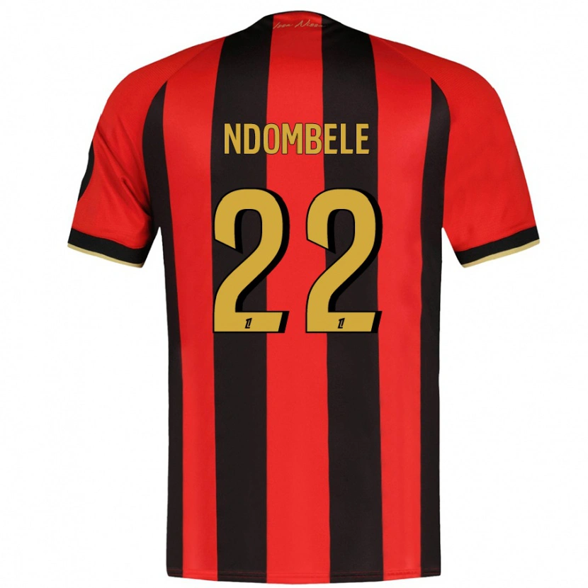 Danxen Kinder Tanguy Ndombélé #22 Rot Schwarz Heimtrikot Trikot 2024/25 T-Shirt