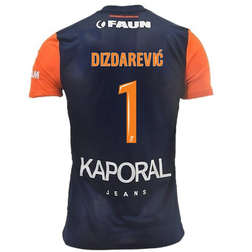 Danxen Kinder Belmin Dizdarevic #1 Marineblau Orange Heimtrikot Trikot 2024/25 T-Shirt