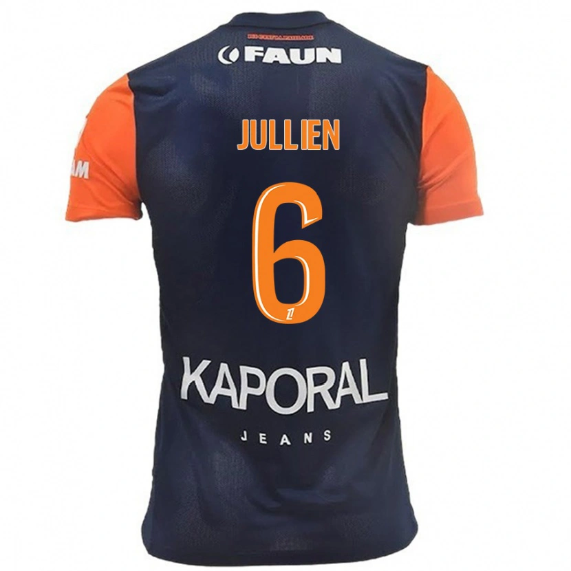 Danxen Kinder Christopher Jullien #6 Marineblau Orange Heimtrikot Trikot 2024/25 T-Shirt