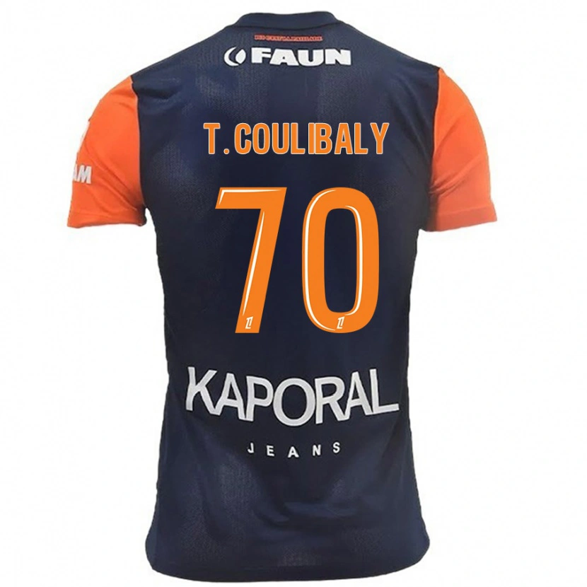 Danxen Kinder Tanguy Coulibaly #70 Marineblau Orange Heimtrikot Trikot 2024/25 T-Shirt