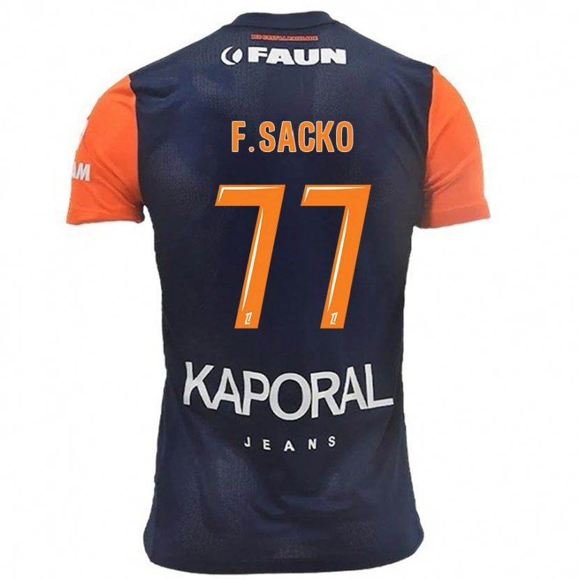 Danxen Kinder Falaye Sacko #77 Marineblau Orange Heimtrikot Trikot 2024/25 T-Shirt