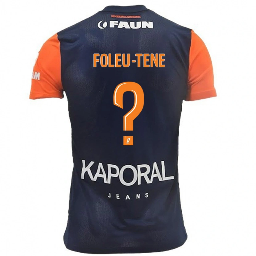 Danxen Kinder Kévin Foleu-Tene #0 Marineblau Orange Heimtrikot Trikot 2024/25 T-Shirt