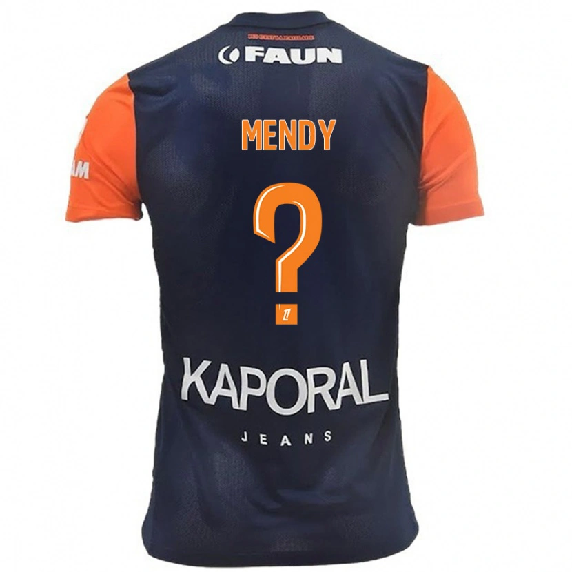 Danxen Kinder Kélyan Mendy #0 Marineblau Orange Heimtrikot Trikot 2024/25 T-Shirt