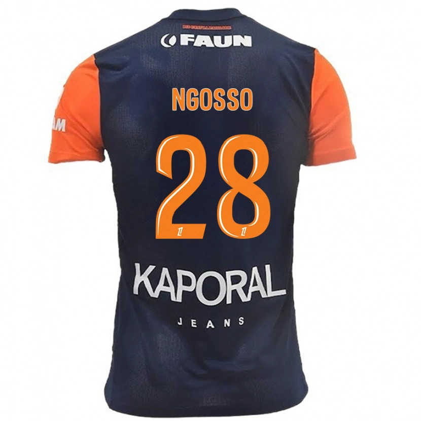 Danxen Kinder Glenn Ngosso #28 Marineblau Orange Heimtrikot Trikot 2024/25 T-Shirt