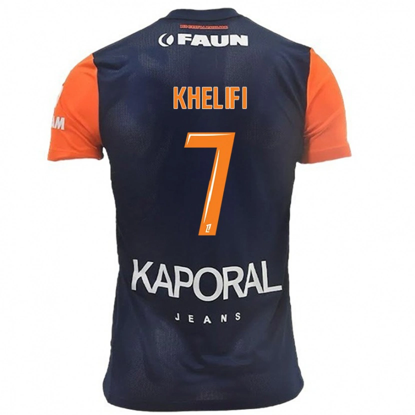 Danxen Kinder Léa Khelifi #7 Marineblau Orange Heimtrikot Trikot 2024/25 T-Shirt