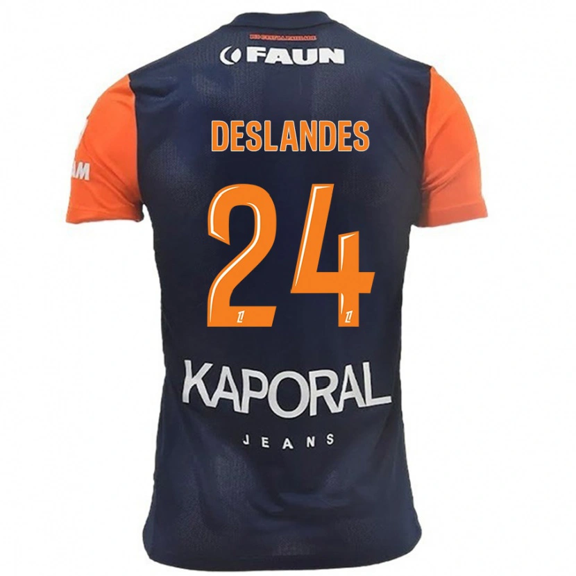 Danxen Kinder Océane Deslandes #24 Marineblau Orange Heimtrikot Trikot 2024/25 T-Shirt