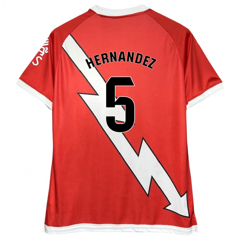 Danxen Kinder Aridane Hernández #5 Weiß Rot Heimtrikot Trikot 2024/25 T-Shirt