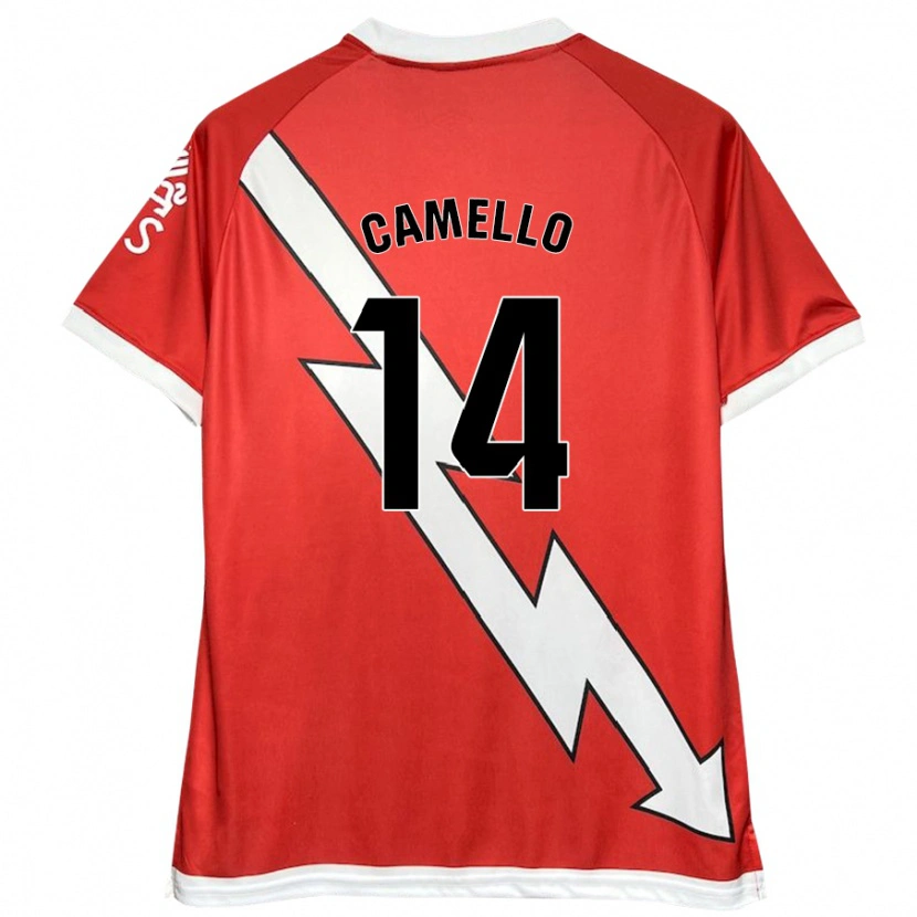 Danxen Kinder Sergio Camello #14 Weiß Rot Heimtrikot Trikot 2024/25 T-Shirt