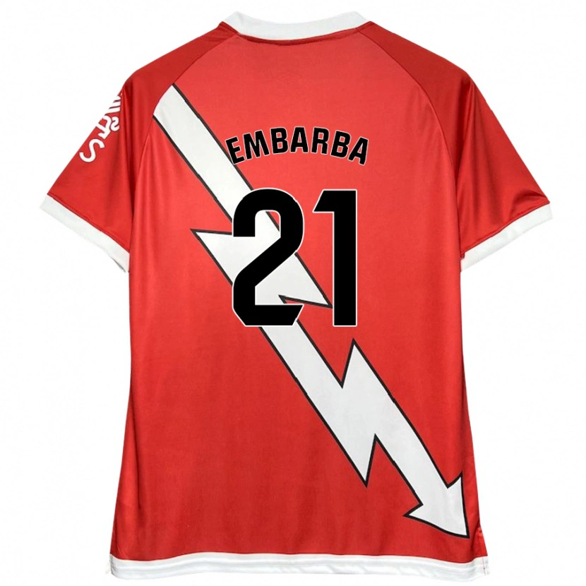 Danxen Kinder Adrián Embarba #21 Weiß Rot Heimtrikot Trikot 2024/25 T-Shirt