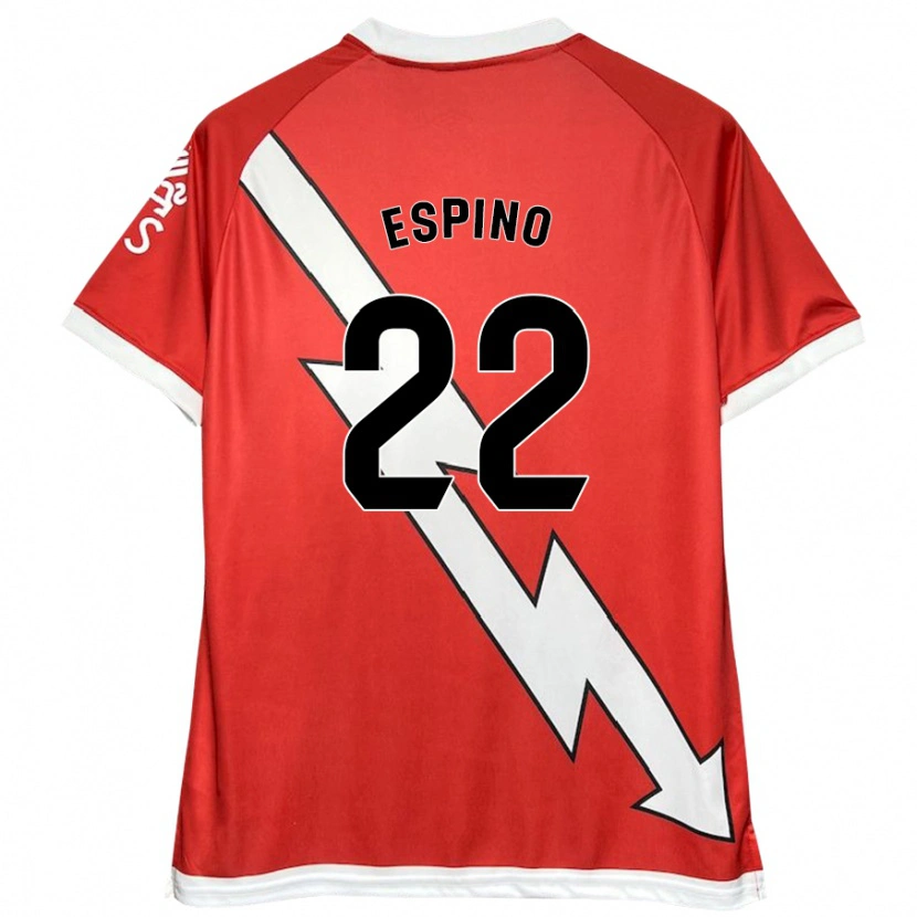 Danxen Kinder Alfonso Espino #22 Weiß Rot Heimtrikot Trikot 2024/25 T-Shirt