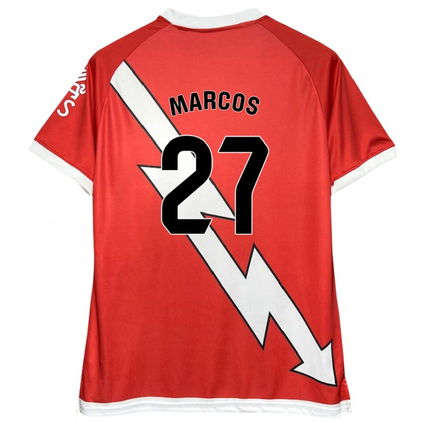 Danxen Kinder Álvaro Marcos #27 Weiß Rot Heimtrikot Trikot 2024/25 T-Shirt