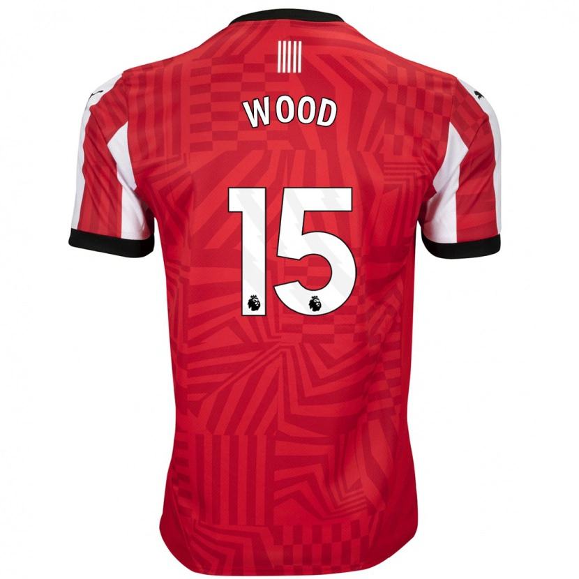 Danxen Kinder Nathan Wood #15 Rot Weiß Heimtrikot Trikot 2024/25 T-Shirt