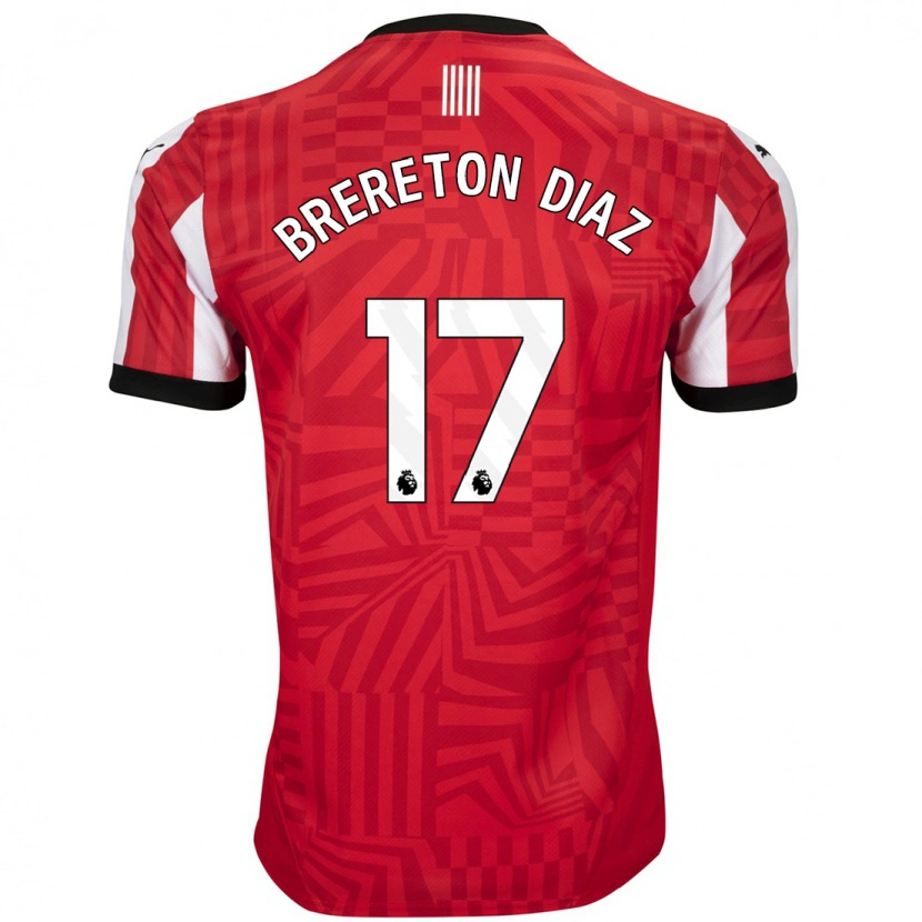 Danxen Kinder Ben Brereton Díaz #17 Rot Weiß Heimtrikot Trikot 2024/25 T-Shirt