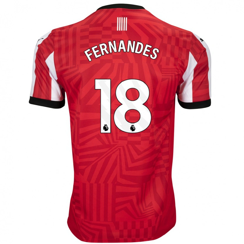 Danxen Kinder Mateus Fernandes #18 Rot Weiß Heimtrikot Trikot 2024/25 T-Shirt