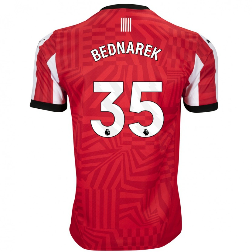 Danxen Kinder Jan Bednarek #35 Rot Weiß Heimtrikot Trikot 2024/25 T-Shirt