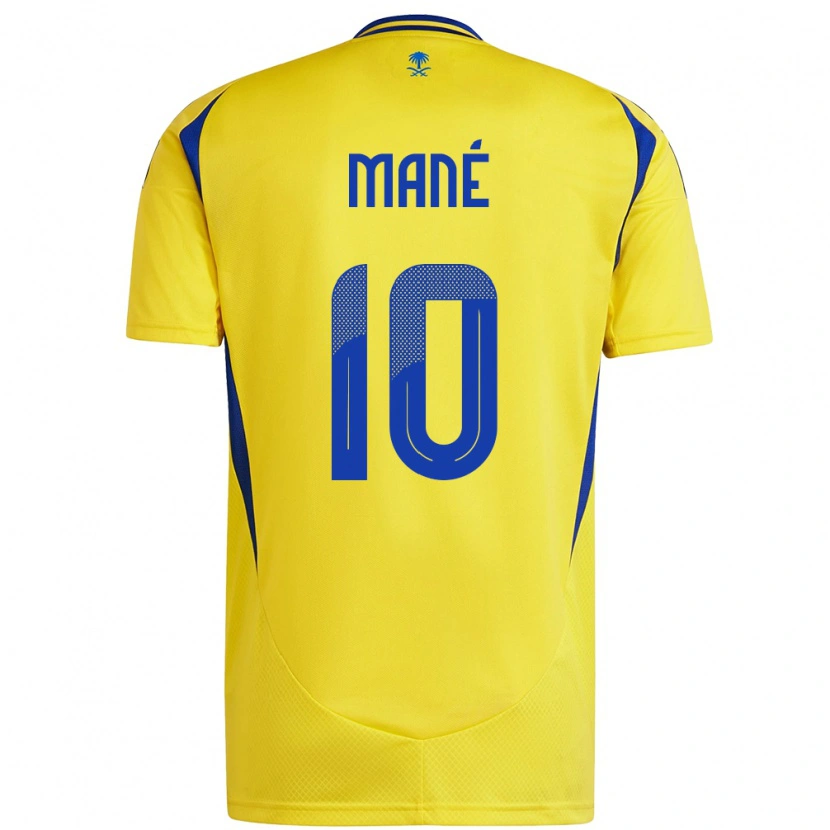 Danxen Kinder Sadio Mané #10 Gelb Blau Heimtrikot Trikot 2024/25 T-Shirt