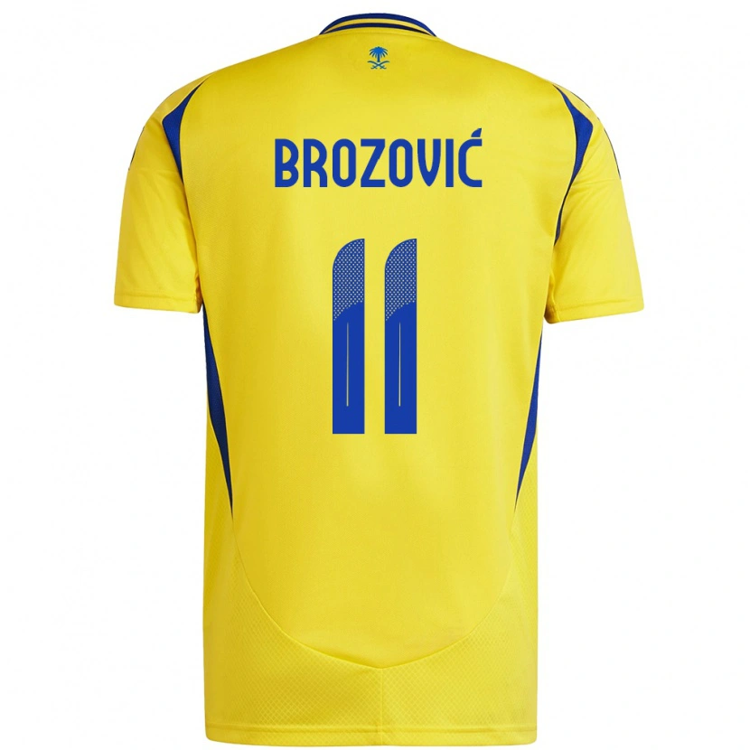 Danxen Kinder Marcelo Brozovic #11 Gelb Blau Heimtrikot Trikot 2024/25 T-Shirt