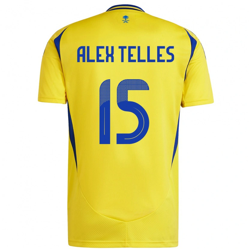 Danxen Kinder Alex Telles #15 Gelb Blau Heimtrikot Trikot 2024/25 T-Shirt