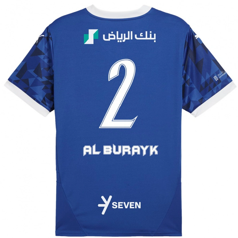 Danxen Kinder Mohammed Al-Burayk #2 Dunkelblau Weiß Heimtrikot Trikot 2024/25 T-Shirt