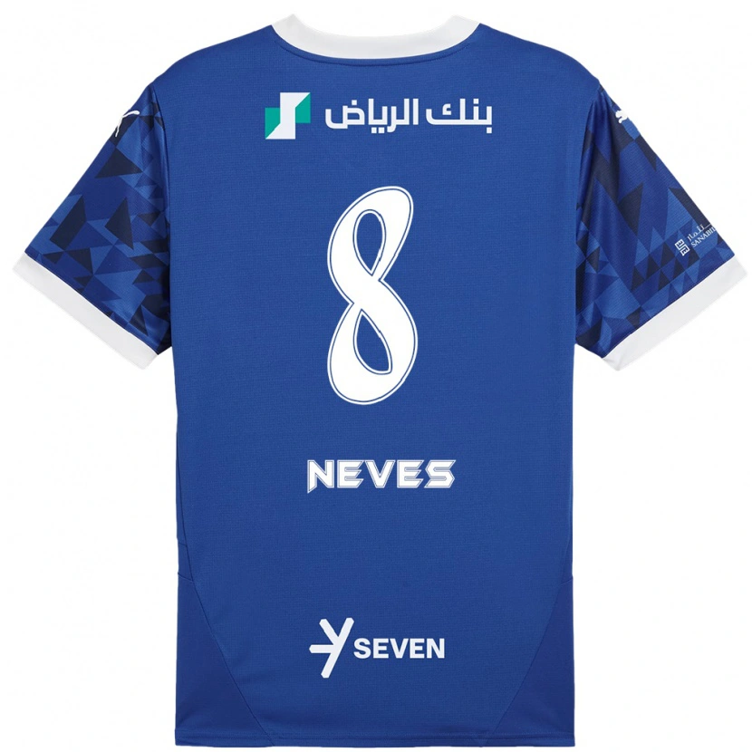 Danxen Kinder Rúben Neves #8 Dunkelblau Weiß Heimtrikot Trikot 2024/25 T-Shirt