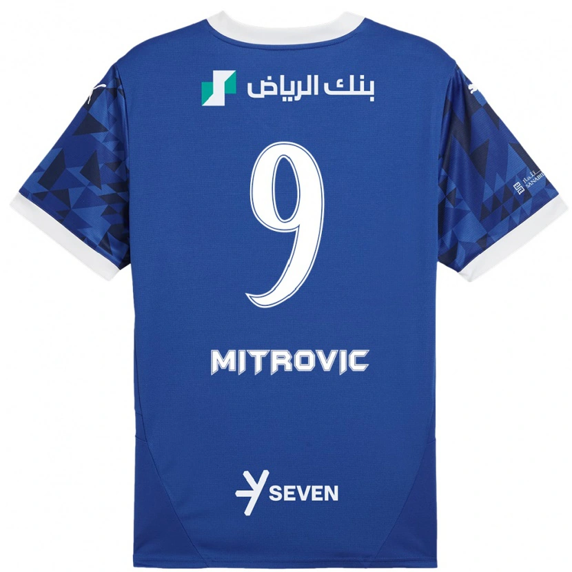 Danxen Kinder Aleksandar Mitrović #9 Dunkelblau Weiß Heimtrikot Trikot 2024/25 T-Shirt