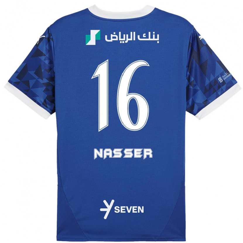 Danxen Kinder Nasser Al-Dawsari #16 Dunkelblau Weiß Heimtrikot Trikot 2024/25 T-Shirt