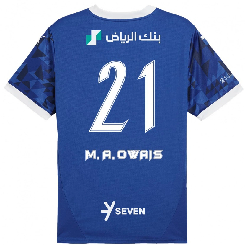 Danxen Kinder Mohammed Al-Owais #21 Dunkelblau Weiß Heimtrikot Trikot 2024/25 T-Shirt